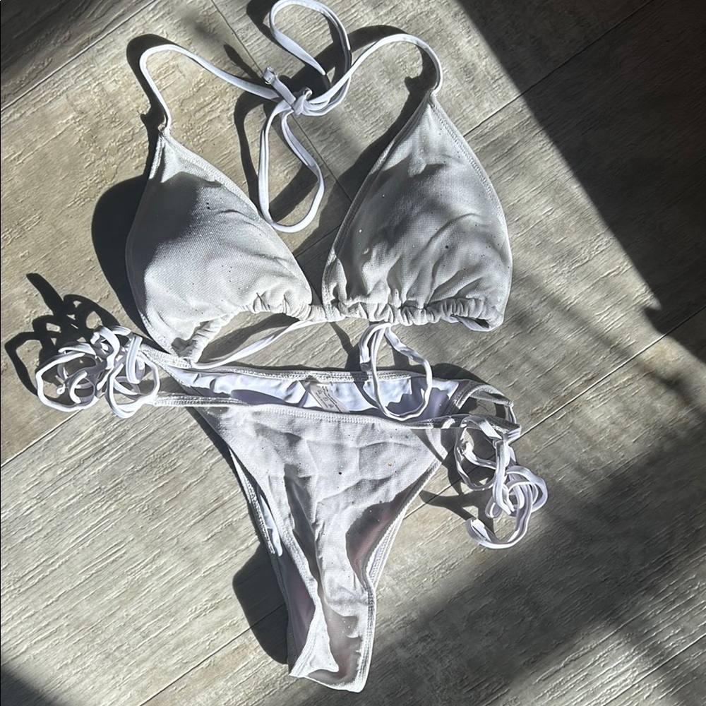 White Triangle Bikini Set